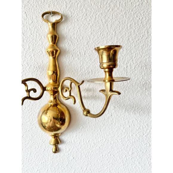 Gatco Vintage Brass Double Arm Candlestick Wall Sconce | Vintage Brass Sconce - Picture 4 of 7